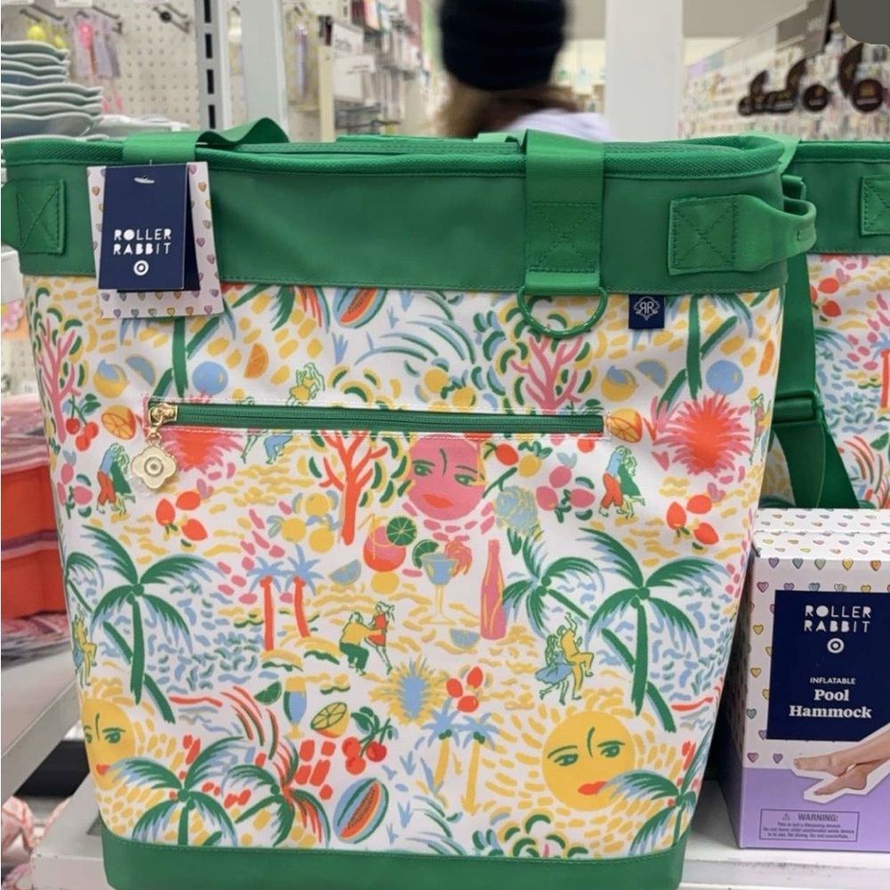 Roller Rabbit Green Backpack Cooler